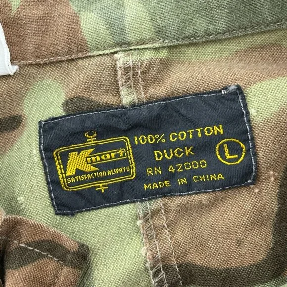 Vintage Kmart Camouflage Jacket L 100% Cotton Duck Button-Down Midweight 2217 - Picture 3 of 7